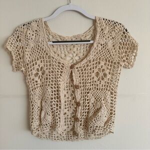 Crochet button-up cardigan